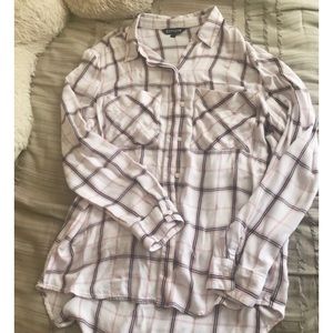 Express High Low Long Sleeve Flannel